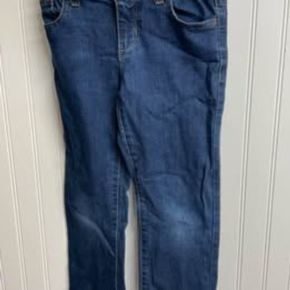 Wonder Nation Boys Straight Leg Dark Wash Denim Jeans Size 8 Adjustable Waist